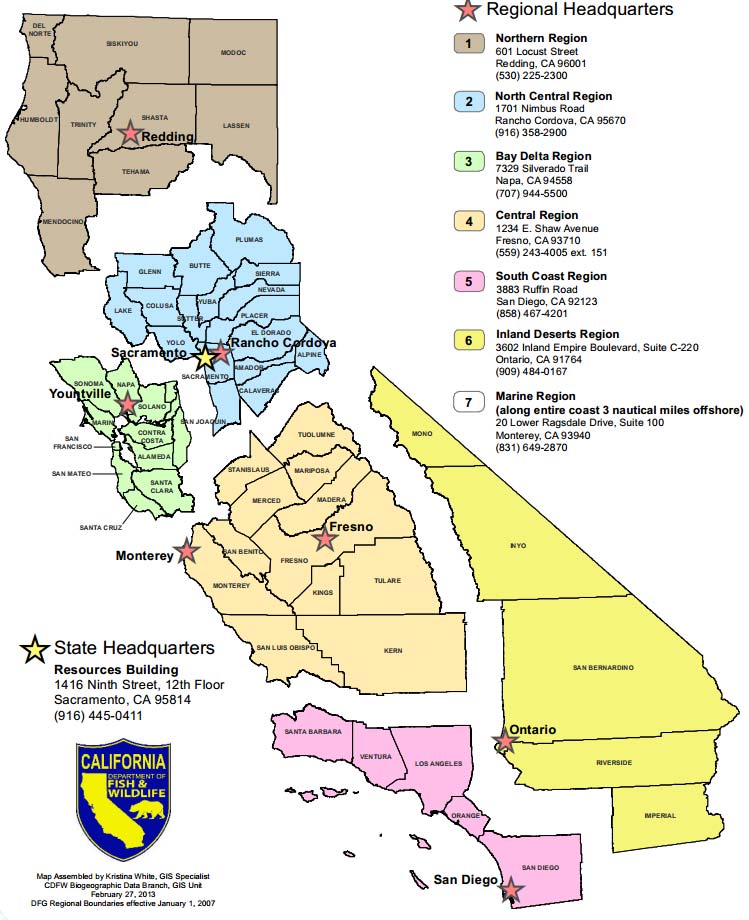 California Wildlife Areas Map
