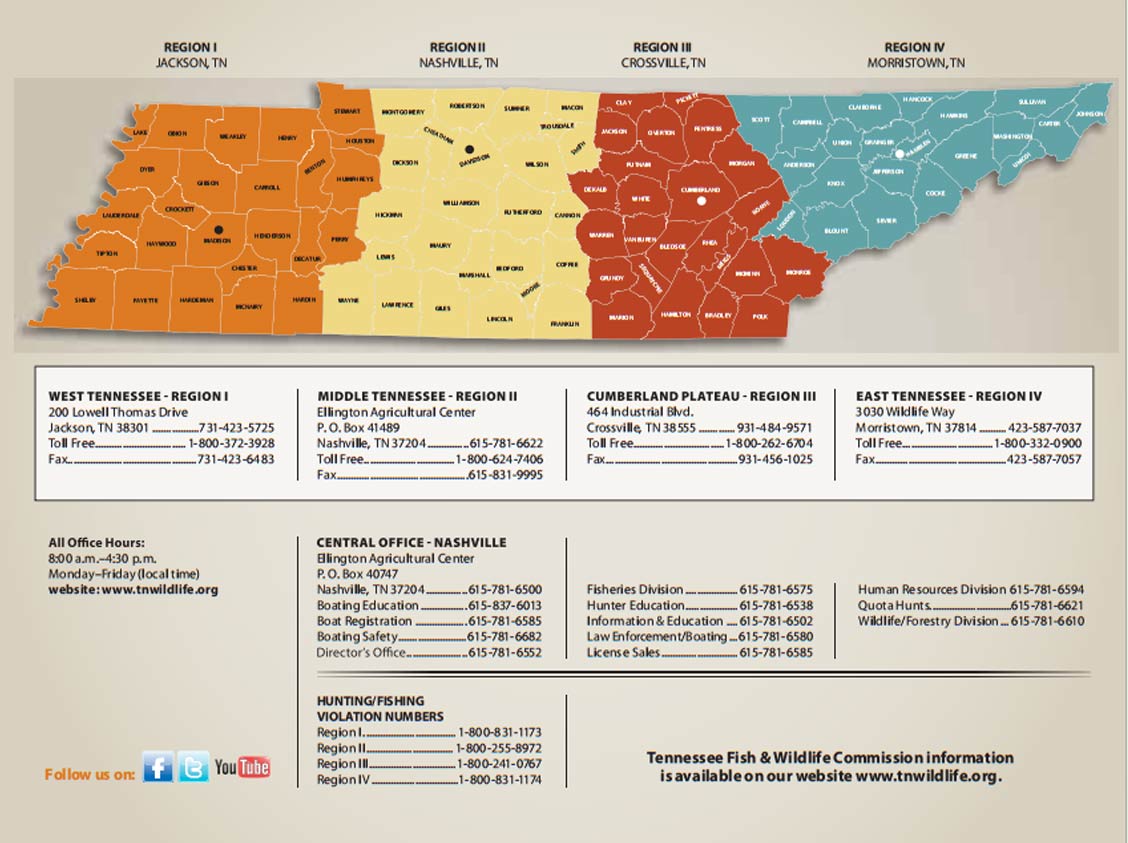 Tennessee Hunting Regions 